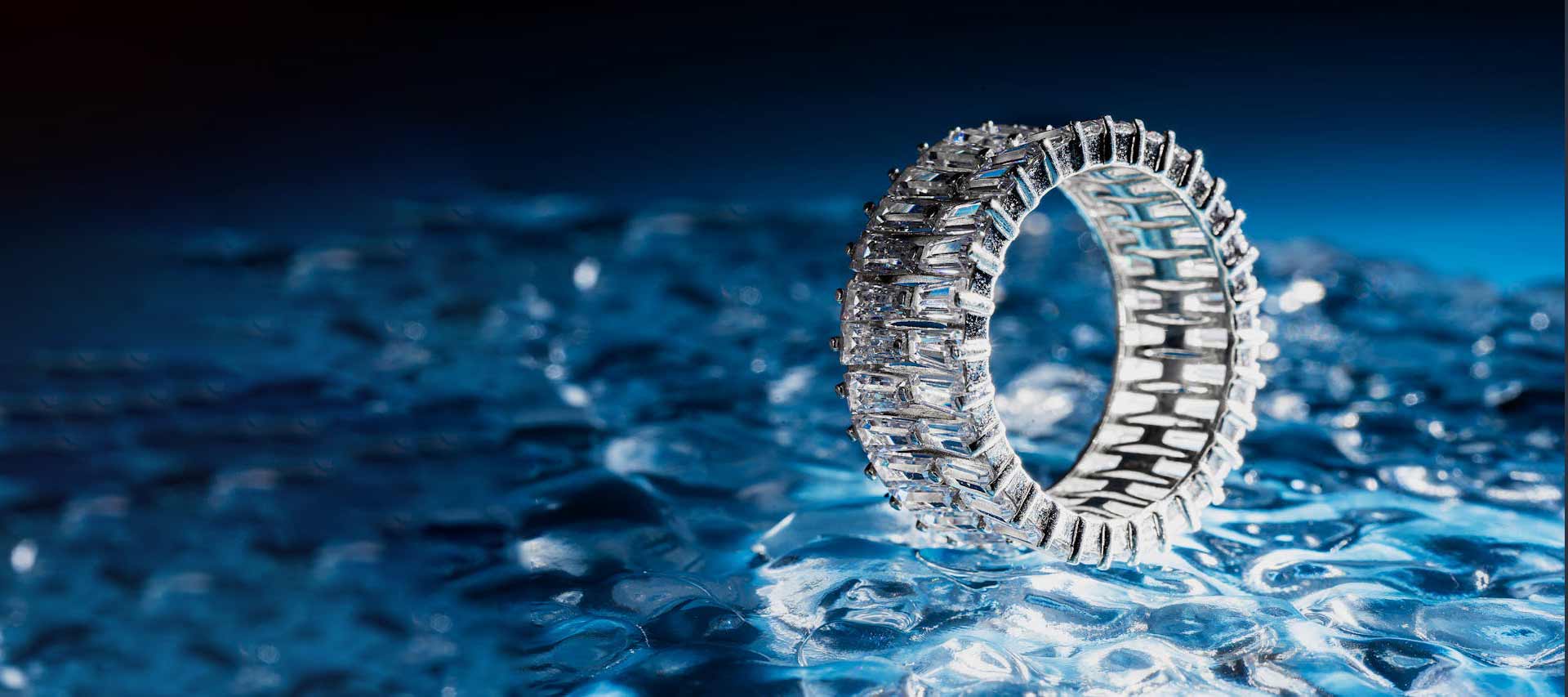 A header displaying a ring floating in water
